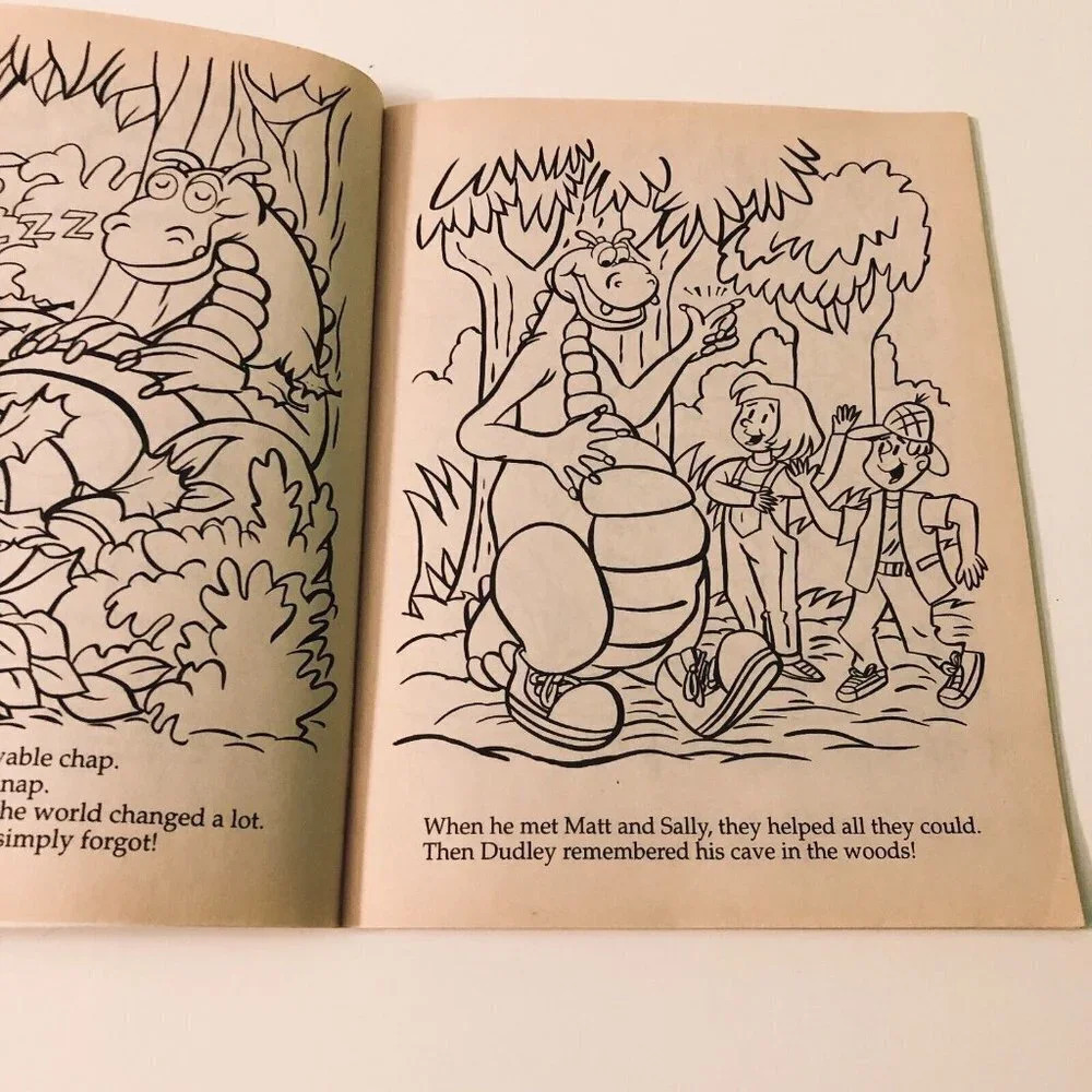 Vintage 1995 The  Adventures of Dudley The Dragon Coloring and Activity Books - Picture 6 of 16